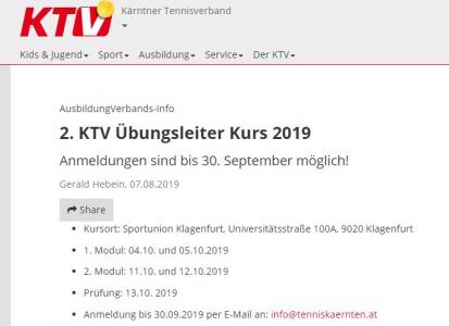 2. KTV Übungsleiter Kurs 2019